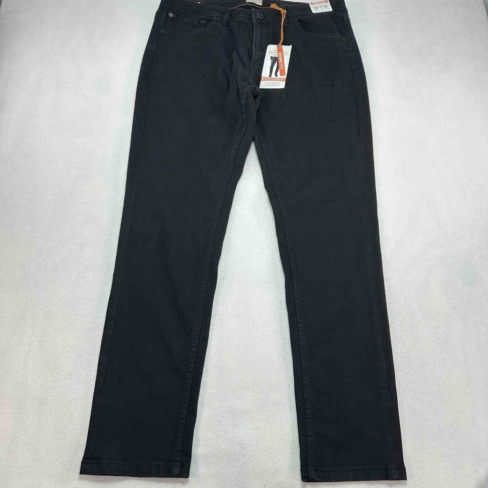 Weatherproof Vintage Weathersoft Jeans Mens 38x32 Black Skinny Fit Stretch Denim